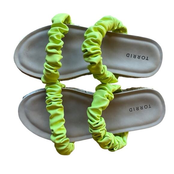 Torrid Sandals 9 Wide Width Lime Green Platform Flatform Jute Braided Flatform - Picture 5 of 7